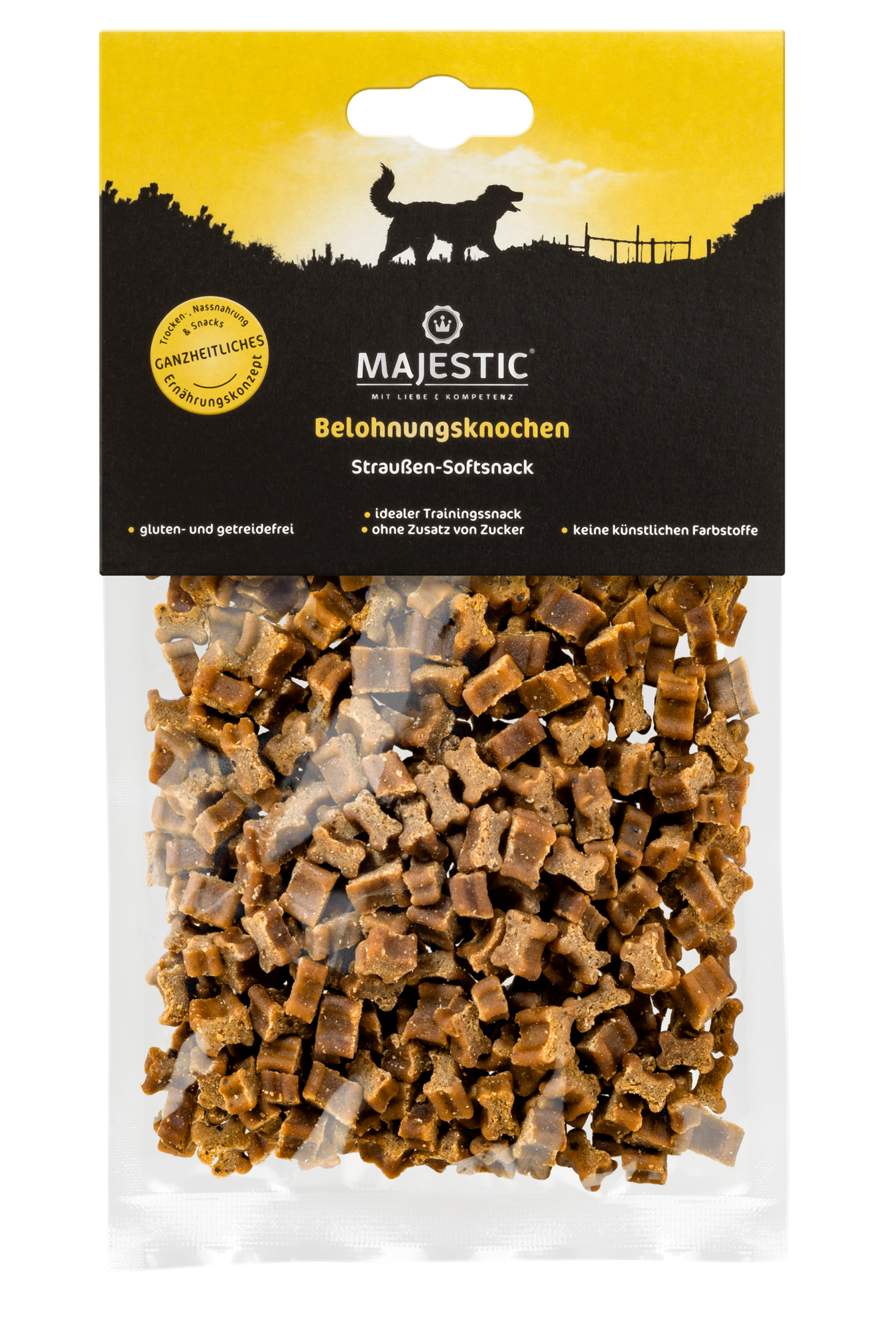 Majestic Belohnungsknochen Straußen Softsnack 150 g