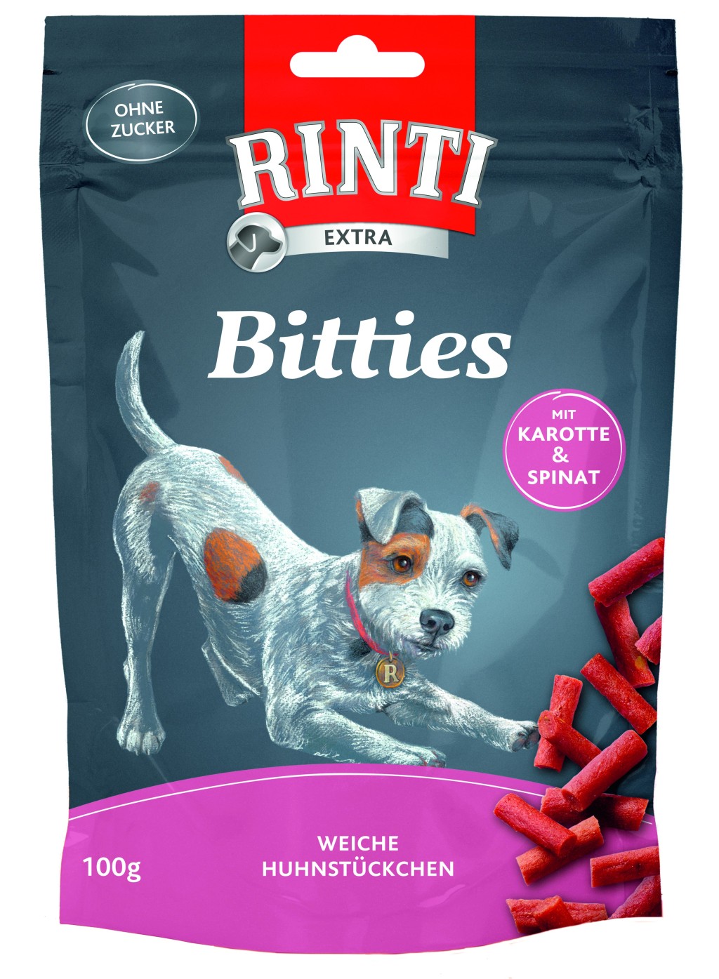 Rinti Extra Bitties Huhn Karotte & Spinat 100 g