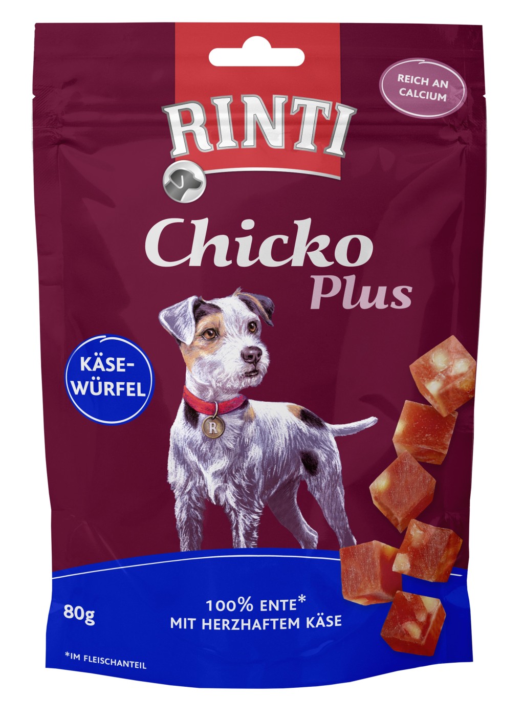 Rinti Chicko Käsewürfel Ente 80 g