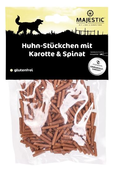 Majestic Huhn Stückchen mit Karotte und Spinat 100 g