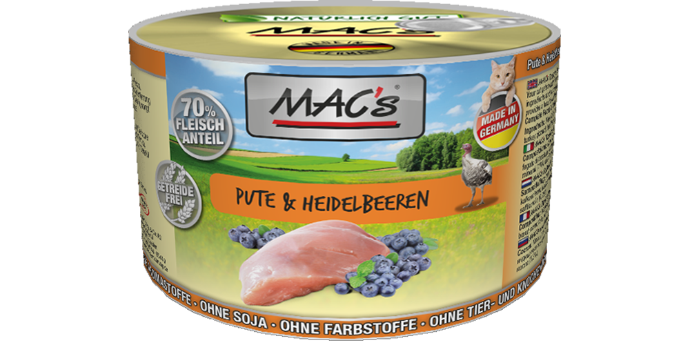 Macs Dose Pute + Heidelbeeren 200 g