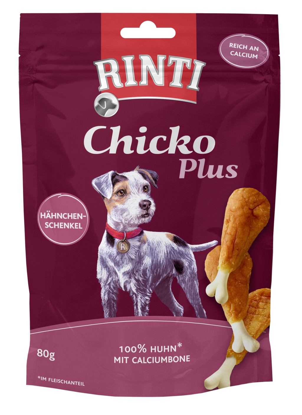 Rinti Chicko Plus Hähnchenschenkel mit Calciumbone