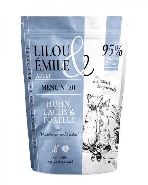 Lilou & Émile Adult Menu No. 101 Huhn,Lachs und Forelle