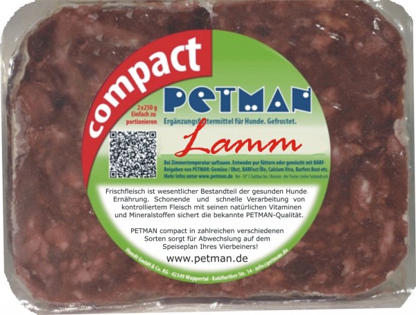 Petman Compact Lamm 500 g (2x250 g) !KEIN VERSAND MÖGLICH!