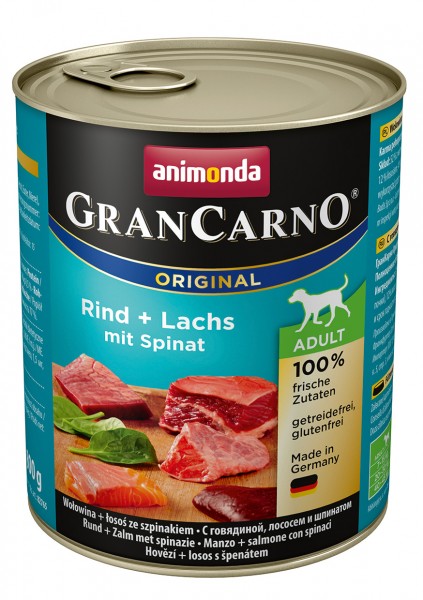 Animonda GranCarno Adult mit Rind + Lachs + Spinat 800 g