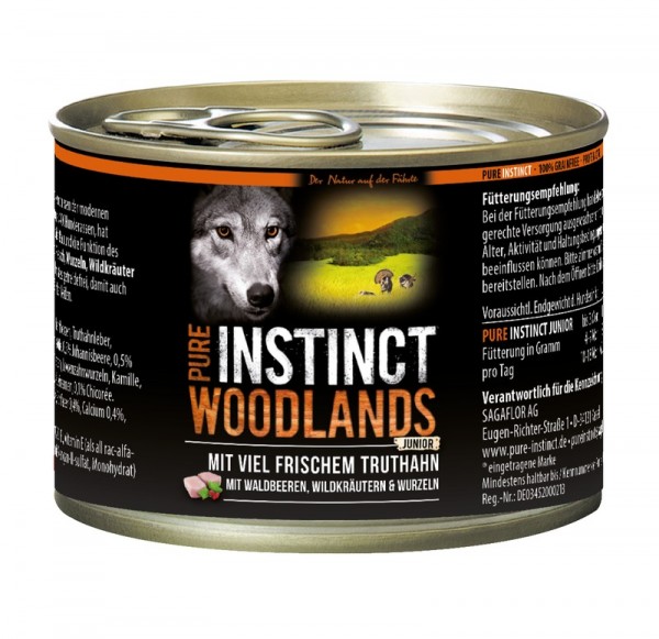 Pure Instinct Junior Truthahn Woodlands 200 g Dose